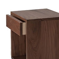 Table de chevet moderne en bois avec tiroir de rangement et étagère ouverte pour petite chambre, appartement, hôtel