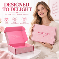 Boîtes d'emballage en carton ondulé personnalisées avec logo, design pliable rose, pour bouteilles de parfum, sacs à main, livraison de colis