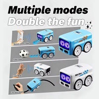 Voiture télécommandée miniature magique avec détection intelligente, mode de suivi et de trajectoire, bus RC rotatif avec lumières LED expressives
