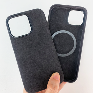 Vente en gros de luxe durable pour <span class=keywords><strong>coque</strong></span> de téléphone <span class=keywords><strong>Alcantara</strong></span> pour <span class=keywords><strong>iPhone</strong></span> 13/<span class=keywords><strong>14</strong></span>/15/16 <span class=keywords><strong>Pro</strong></span> Max Chargement sans fil étanche et magnétique personnalisé - Product Image 3