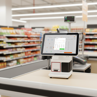 Système de point de vente Android 15,6 pouces, terminal de caisse intelligent avec logiciel, machine de caisse enregistreuse, système de point de vente pour supermarché