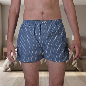 Calzoncillos Boxer Largos de Oxford Azul para Hombre, Personalizables - Product Image 3