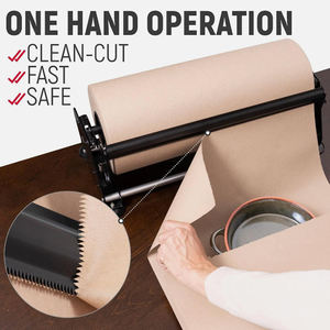 Rouleau de papier JH-Mech pour distributeur Pieds de ventouse antidérapants Distributeur de coupe-papier de bureau en acier noir mat de 48 pouces - Product Image 4