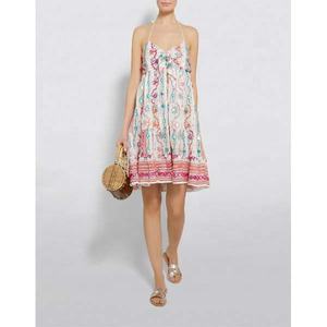 Attractive Designer Cotton Colorful Print Embroidered Sequined strip dress Mini Dress With Bow Style Halter & Adjustable Neck - Product Image 3