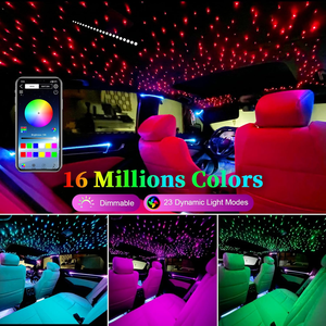 Kit d'éclairage LED 18W RGBW à fibres optiques pour plafond étoilé, avec télécommande, pour voiture et plafond de maison - Product Image 4