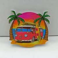 Aimant de réfrigérateur en résine personnalisé, souvenir de plage, palmier, Martinique