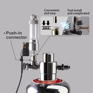 Réacteur CO2 cylindrique en acier inoxydable haute pureté pour aquariums <span class=keywords><strong>aquascaping</strong></span>, conception écologique, solénoïde à bulles pour aquariums plantés - Product Image 5