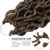 Goddess Locs Cheveux Synthétiques au Crochet, Faux Locs Goddess, Dreadlocks Longues Bouclées Pré-bouclées, 18 Pouces, Soft Locs, 24 Brins