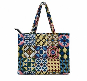 Sac fourre-tout ouvert en jacquard tissé, élégant, durable, en tissu écologique, motif multicolore, toutes saisons - Product Image 1