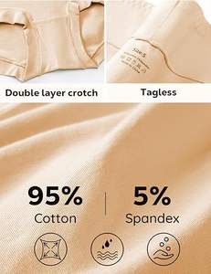 Kadın 3-Pack işlemeli streç Spandex XL 3XL baskılı için yüksek belli pamuk iç çamaşırı tam kapsama kısa külot - Product Image 2