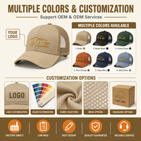Casquettes Trucker 5 Panneaux Personnalisables avec Logo, Dos en Maille, Réglables, Broderie 3D, 100% Coton pour Hommes et Femmes, Randonnée Désertique, Extérieur, Streetwear
