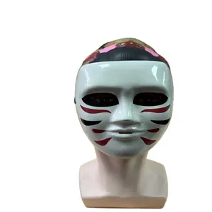 Cute cartoon plastic Halloween PVC party LED mask toy