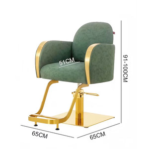 Chaise de barbier hydraulique rotative avec base en acier inoxydable pour salon de coiffure - Product Image 2