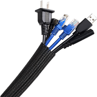 Funda Trenzada Autoadhesiva para Cables, Resistente a la Abrasión, Expandible y Cortable, Protector de Cables, Organizador de Cables