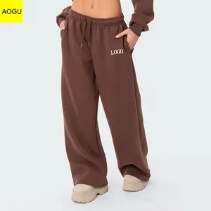 Custom LOGO Women's Loose Yoga Tights Straight Leg Sweatpants Vintage Streetwear Sweatpants For Women