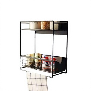 Double Metal Magnetic Wall Mounted Portable Multifunction Organizer <b>Rack</b> Pull-Out <b>Shelf</b> Space Saving Spice Storage Refrigerator - Product Image 3