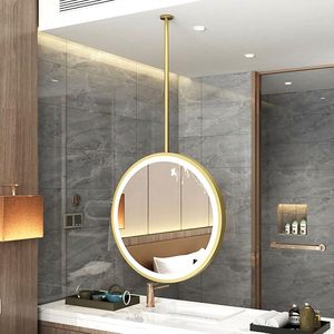 <span class=keywords><strong>Miroir</strong></span> LED suspendu au plafond rond, miroirs de salle de bain, <span class=keywords><strong>grand</strong></span> <span class=keywords><strong>miroir</strong></span> décoratif circulaire adapté aux hôtels, appartements, entrées - Product Image 5