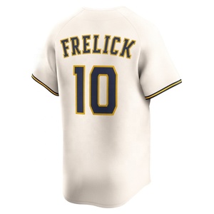 Vente en gros de maillots de baseball américains brodés pour hommes Milwaukee Brewer # 22 Christian Yelich # 11 Chourio 9 Bob Uecker Vêtements de softball - Product Image 5