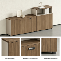 Meuble de bureau en bois écologique de niveau E0, armoire de rangement basse avec serrure à code sécurisée, bac à fleurs et meuble à thé/eau