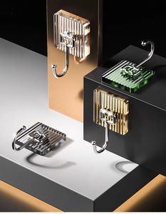Light Luxury Modern Stylish Plastic Stainless Steel Adhesive Adjustable Wall <strong>Hooks</strong> Eco-Friendly Waterproof for <strong>Tools</strong> <strong>Hooks</strong> - Product Image 2