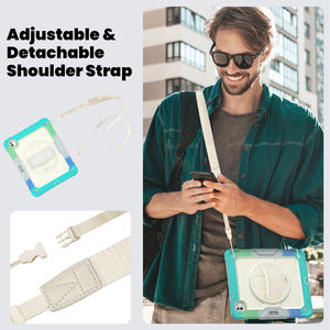 <span class=keywords><strong>Double</strong></span> Couleurs Multi-Fonctionnel pour <span class=keywords><strong>iPad</strong></span> Air 13/<span class=keywords><strong>Pro</strong></span> 13 M4 2024 Boîtier PC Support Rotatif Sangles Détachables Protecteur d'Écran Intégré - Product Image 2