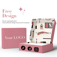 Boîte postale d'emballage cosmétique ondulé rose écologique avec logo personnalisé d'usine OEM 2mm d'épaisseur dossiers en papier d'assurance qualité