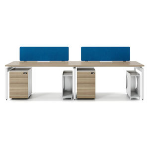 ดีไซน์ทันสมัย โต๊ะทำงานแบบเปิดโล่ง 4 ที่นั่ง ปรับเปลี่ยนได้ ป้องกันรอยขีดข่วน เหมาะสำหรับพนักงาน โรงงานโดยตรง - Product Image 1