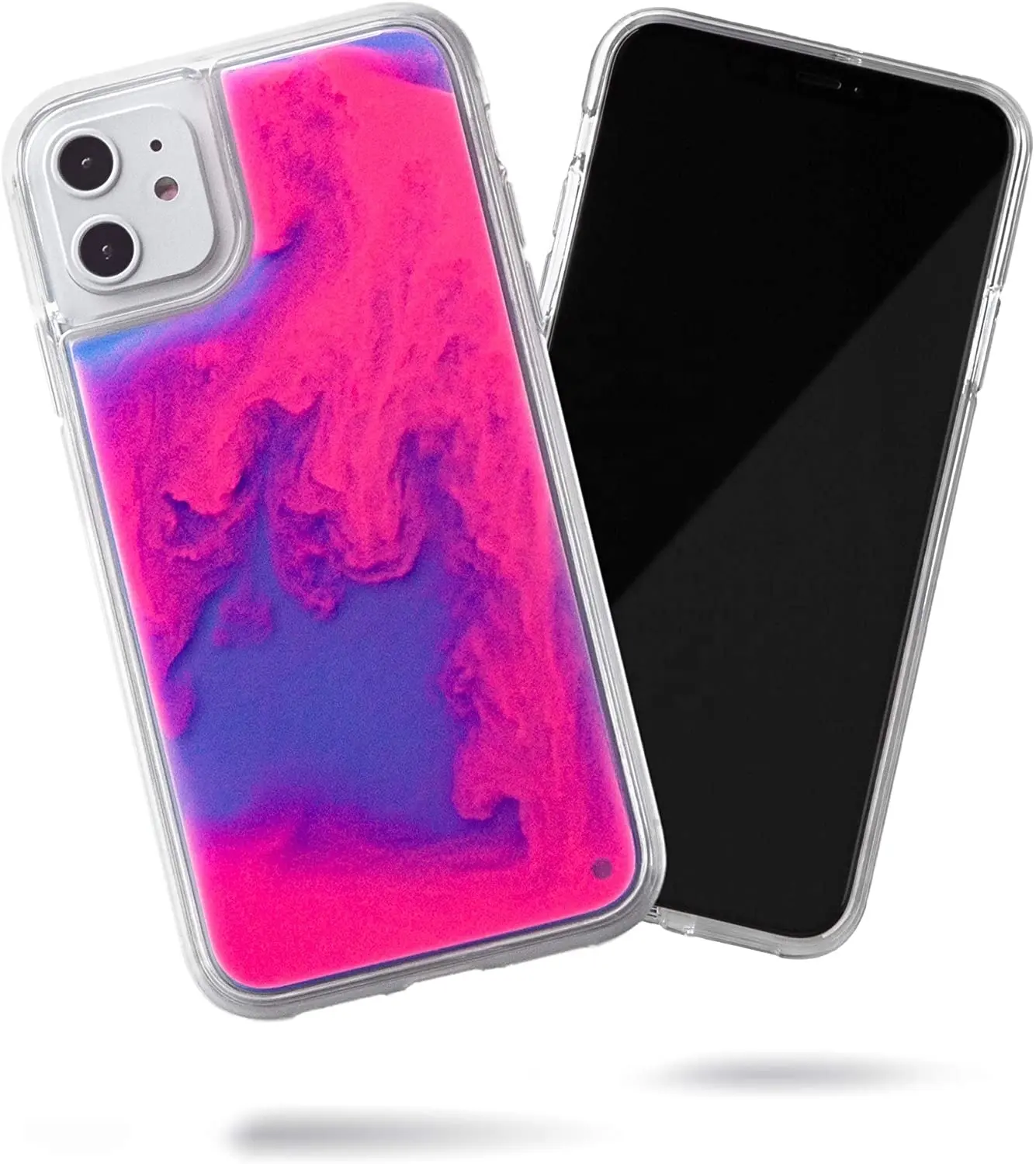 Ragazze luminose liquide fluenti di sabbia al Neon per iPhone XR XS MAX custodia per telefono per iPhone 11 12 13 Pro Max fluorescente