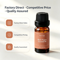 Huile Essentielle de Poivre Noir Pur en Gros 10ml – Note Épicée Chauffante pour Massage, Mélange, Fabrication de Savon, Bougies DIY – Approvisionnement en Vrac