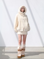 Cardigan à capuche zippé 100 % cachemire pur pour femme, pull oversize écologique, épais, chaud, doux, pour l'hiver, coupe ample