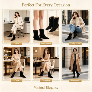 Stivali alti al ginocchio in nabuk di vacchetta <span class=keywords><strong>con</strong></span> punta a punta, rivetti e <span class=keywords><strong>zeppa</strong></span>, colore caffè, da donna, alla moda, OEM ODM all'ingrosso - Product Image 3