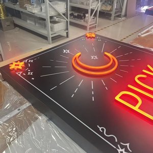 Letrero Personalizado con Base Metálica, Letrero Luminoso de Neón, Base Metálica Resistente, Caja de Luz LED para Decoración de Tiendas, Caja de Luz de Neón - Product Image 1