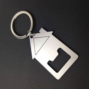 Llavero abridor de botellas metálico con forma de casa, pequeño, personalizado, para el hogar, venta al por mayor - Product Image 2