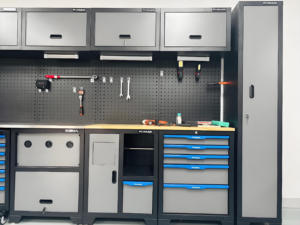 Tavolo da Lavoro Operativo Multifunzionale e Robusto con Armadio Portautensili per Autofficina e Manutenzione Veicoli - Product Image 5