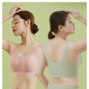 Comfortable Traceless Vest Bra Ladies Skin Invisible Seamless Jelly One Size Tube Bra Top Big Breast Wireless Bra for Women