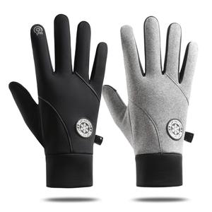 Guantes de ciclismo para exteriores de invierno para hombres y mujeres, guantes de esquí con pantalla táctil con forro polar, guantes de montar cálidos impermeables antideslizantes - Product Image 1