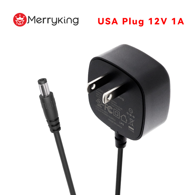 Certified USA Plug 12v 1A Power Supply with 3M Cable 5.5x2.1mm