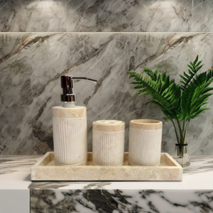 Lavabo Ovalado Moderno de Propinsi Jawa Tengah - Lavabo de Ónix Semi-Pedestal con 1 Año de Garantía para Uso en Hoteles - Product Image 2
