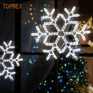 Outdoor 2d Sneeuwvlok Modellering Lamp Led Verlichting Opknoping Ornamenten Op De Boom Vakantie Decoratie Landschap Lamp - Product Image 4