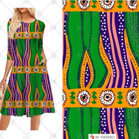 Tissu imprimé numérique en rayonne 100 % filée, motif batik ciré, imitation batik, pour robes de femmes africaines (vente en gros)
