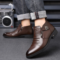 Bottes Gothiques Tendance 2026 pour Hommes, Style Punk, Tête de Lion Métallique, Fermeture Éclair Latérale, Cuir Microfibre, Bout Pointu, Mi-Mollet, Bottes de Mode