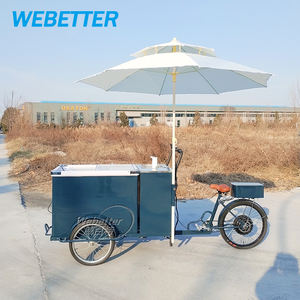 WEBETTER Chariot à crème glacée à 3 roues Gâteau Pain Yaourt Présentoir Congélateur Bicyclette Chariot à glace Chariot de vente de nourriture de rue - Product Image 5