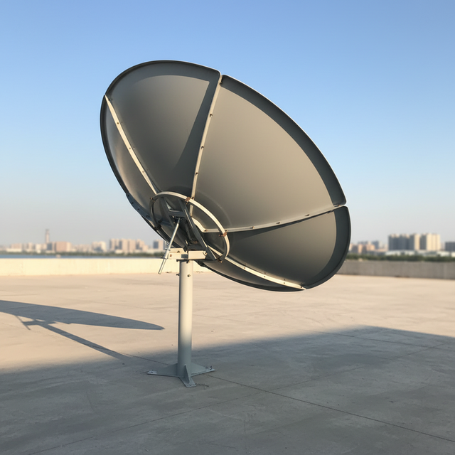 SANWEI High Gain 38.39dB 3.7-4.2GHz C2.4m (8ft) Outdoor Steel Satellite Dish Antenna Pole Mount