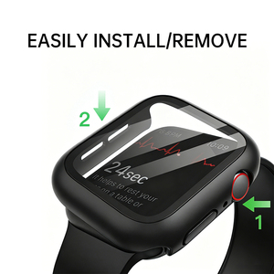Étui rigide antichoc en PC avec protection d'écran en verre trempé intégrée pour <span class=keywords><strong>Apple</strong></span> <span class=keywords><strong>Watch</strong></span>, coque de protection intégrée - Product Image 4