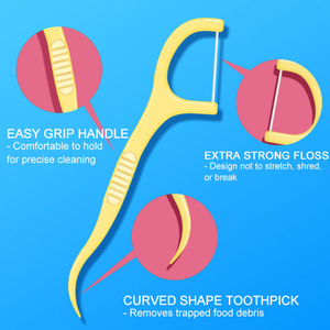 Bâtonnets de fil dentaire jetables aromatisés aux fruits, bâtonnets de fil dentaire en plastique colorés <span class=keywords><strong>pour</strong></span> le nettoyage des <span class=keywords><strong>dents</strong></span>, fil dentaire au charbon de bois, fil dentaire - Product Image 3