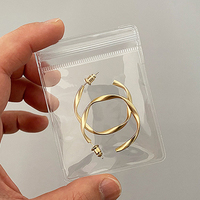 Sacs à fermeture éclair en PVC transparent épais et écologique pour emballage de petites pièces, bijoux, boucles d'oreilles et bagues