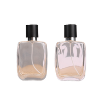 Botol Parfum Kaca Pipih 50ML Grosir Logo Kustom OEM Sablon Isi Ulang Ukuran Perjalanan Wadah Kosmetik Kosong