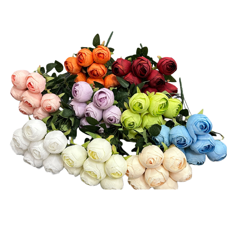 Wholesale Realistic 7 Heads Artificial Ranunculus Flowers Bouquet ...