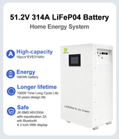 Batterie de stockage d'énergie solaire au lithium LiFePo4 5kWh 10kWh 15kWh 100Ah 200Ah 300Ah à décharge profonde, montée Powerwall, 48V 51.2V