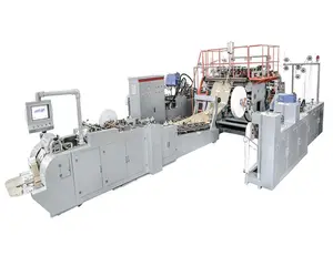 WFD-550 Fully Automatic Roll Fed large paper bag making machine with Twisted & Flat Handle Bag Width Max. 550mm